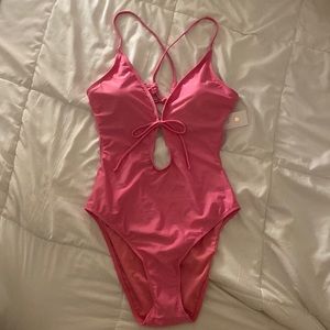 Pink L(12-14) shade & shore low cut one piece swimsuit